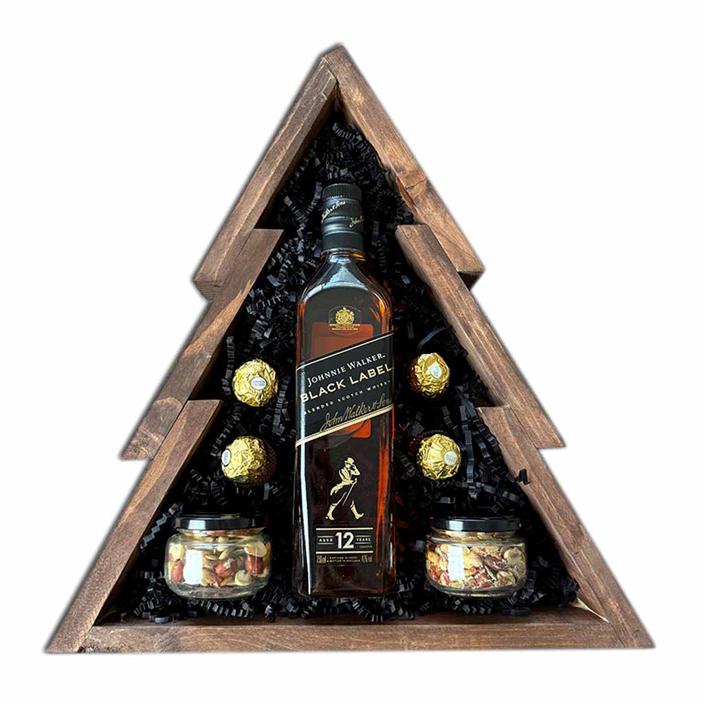 Canasta Pino Navidad con Whisky