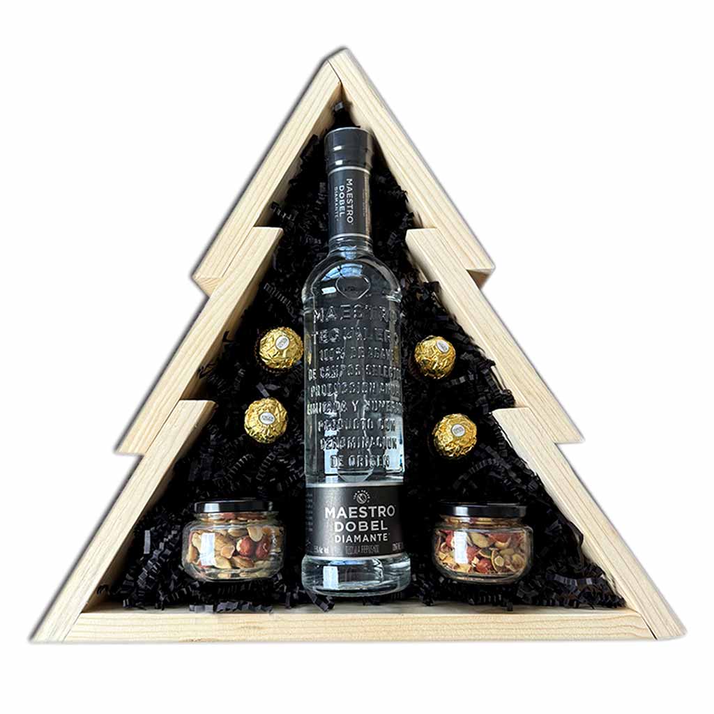 Canasta Pino Navidad con Tequila