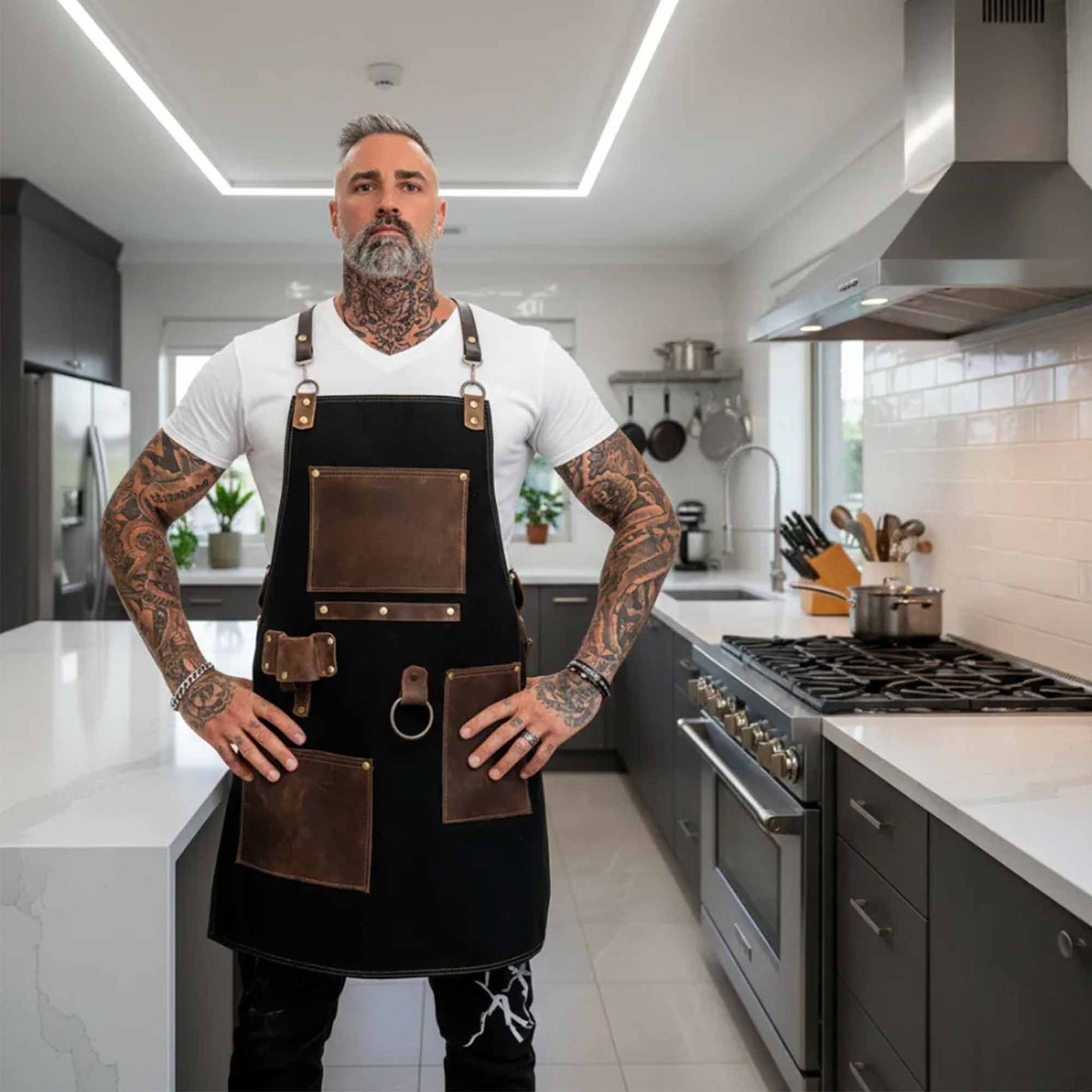 Mandil Parrillero Negro (Mandil de Mezclilla)