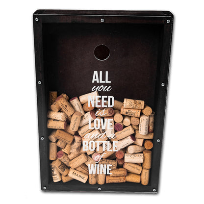 Caja Corchos Vino "All you need is Love and a bottle of Wine"