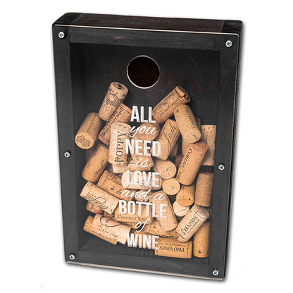 Caja Corchos Vino "All you need is Love and a bottle of Wine"