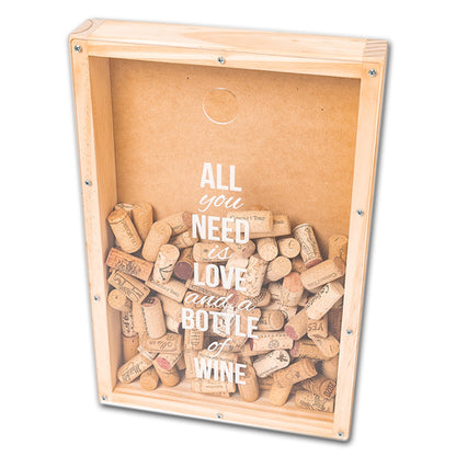 Caja Corchos Vino "All you need is Love and a bottle of Wine"