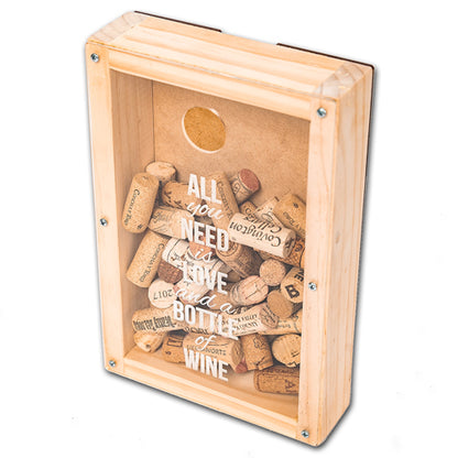 Caja Corchos Vino "All you need is Love and a bottle of Wine"