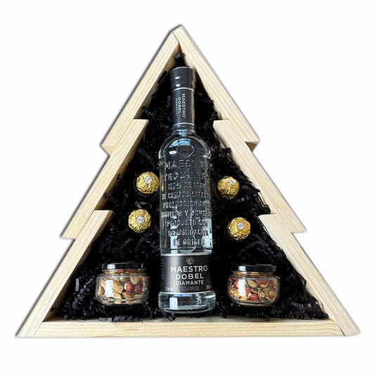 Canasta Pino Navidad con Tequila