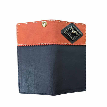 Cartera Vaquera Larga Negra y Naranja