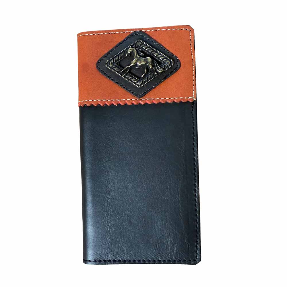 Cartera Vaquera Larga Negra y Naranja