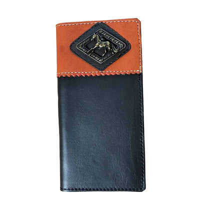 Cartera Vaquera Larga Negra y Naranja