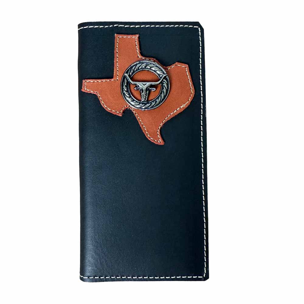 Cartera Tejana Larga Negra