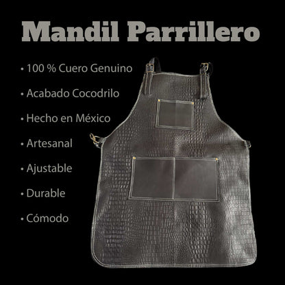 Mandil de Cuero "Black Caimán" Clásico