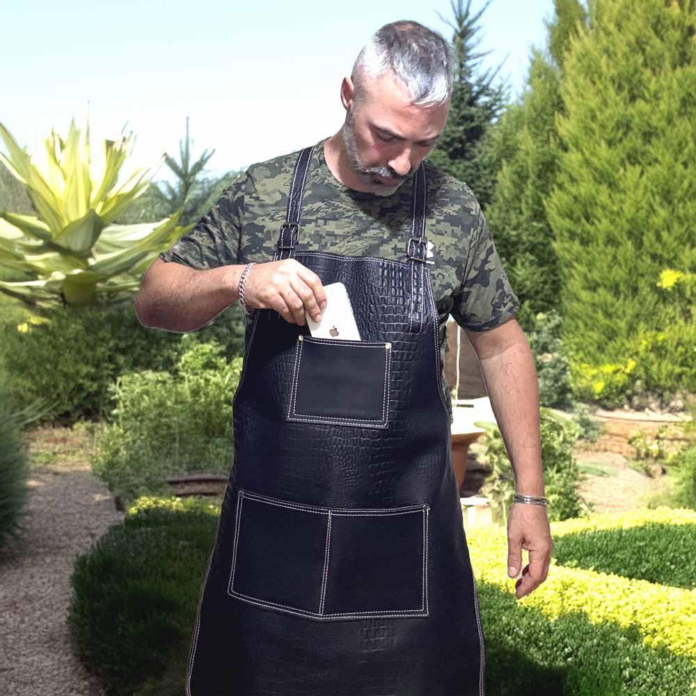 Mandil de Cuero "Black Caimán" Clásico