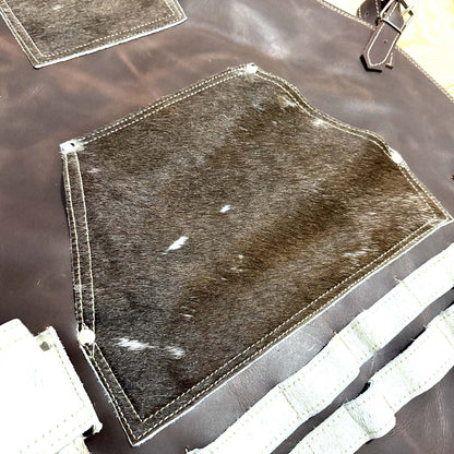 Mandil Parrillero "Brown Charro" 100% Piel con Pelo de Res