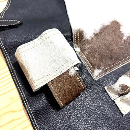 Mandil Parrillero "Black Charro" 100% Piel con Pelo de Res