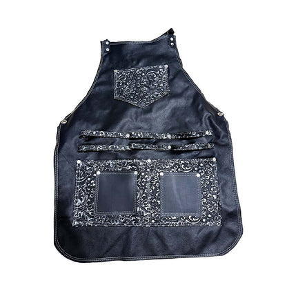 Mandil Parrillero "Black Silver" 100% Piel