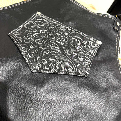 Mandil Parrillero "Black Silver" 100% Piel