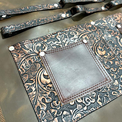 Mandil Parrillero "Flor Salvaje" 100% Piel