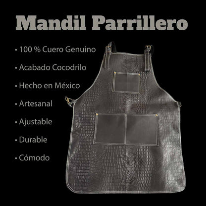 Mandil de Cuero "Black Caimán" Clásico