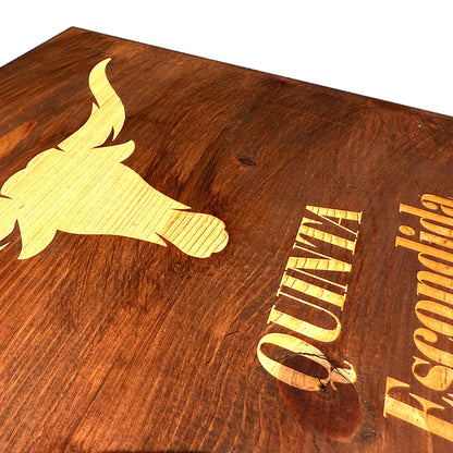 Grillbox "Elegante" de Madera de Pino Acabado Nogal