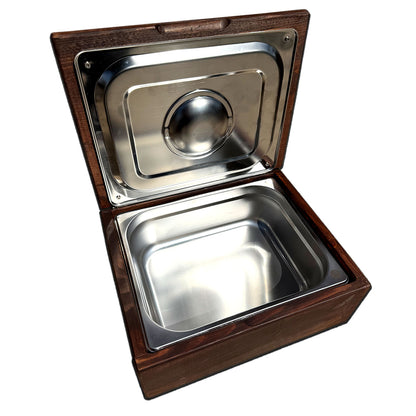 Grillbox "Elegante" de Madera de Pino Acabado Nogal