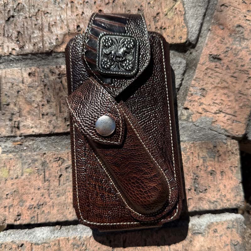 Funda Celular de Piel con Porta Navaja