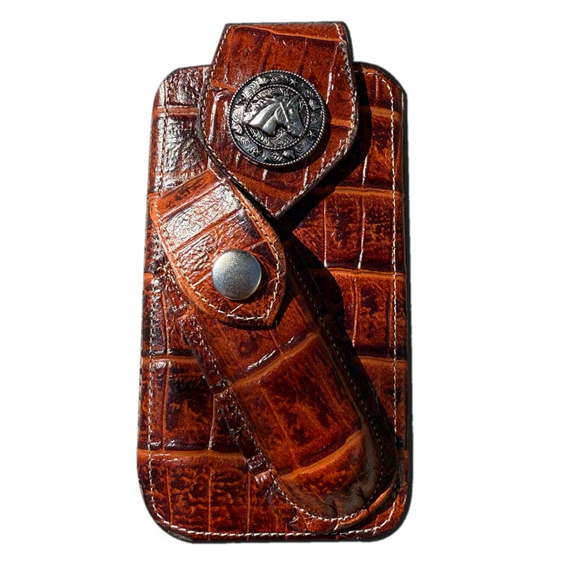 Funda Celular de Piel con Porta Navaja