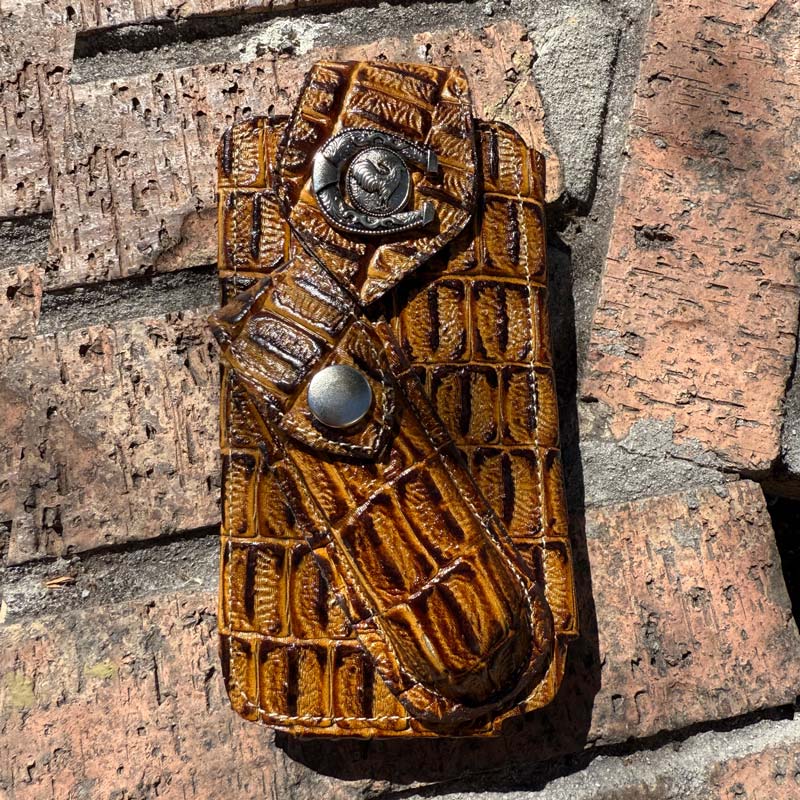 Funda Celular de Piel con Porta Navaja