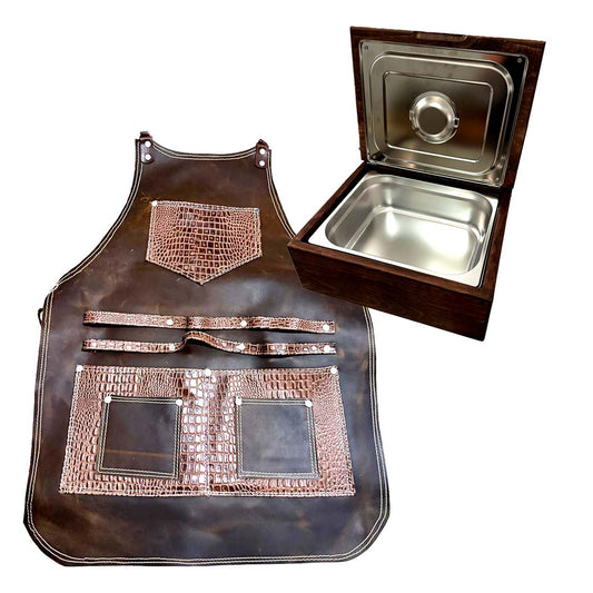 Grillbox Elegante de Pino + Mandil Parrillero