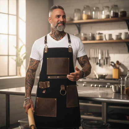 Mandil Parrillero Negro (Mandil de Mezclilla)